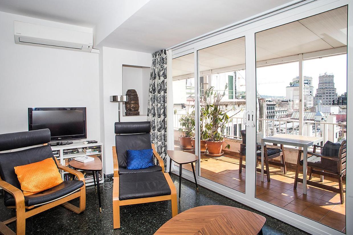 The Gran Via Penthouse Leilighet Barcelona Eksteriør bilde